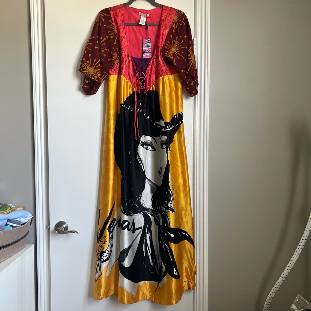 Custo Barcelona Sz 3 100% Silk Vegas Dress Maxi $275 - Picture 2 of 10